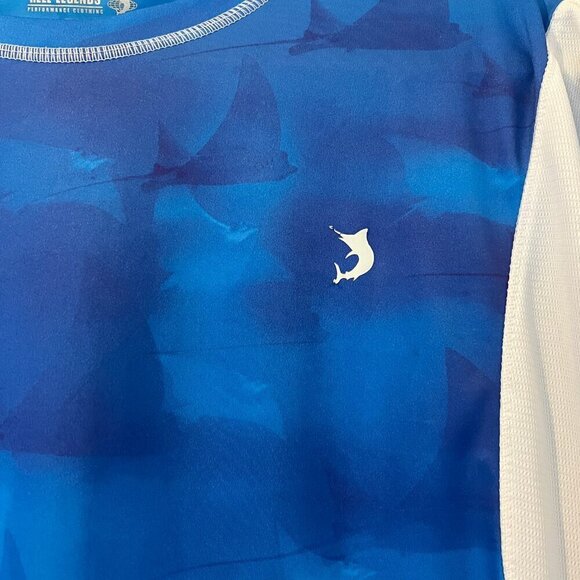 Reel Legends Freeline, Performance Blue Manta Ray print, Size Large - Picture 3 of 5